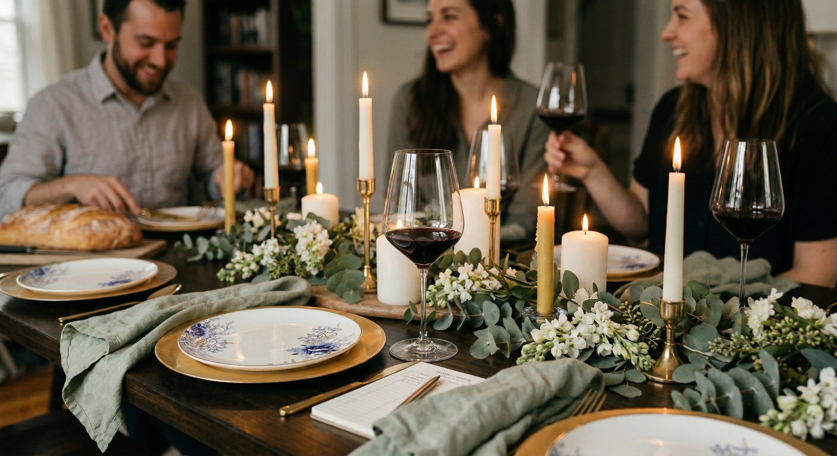 People sitting at a party table