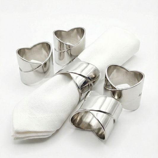 Stainless Steel Crossover Napkin Ring -set of 4
