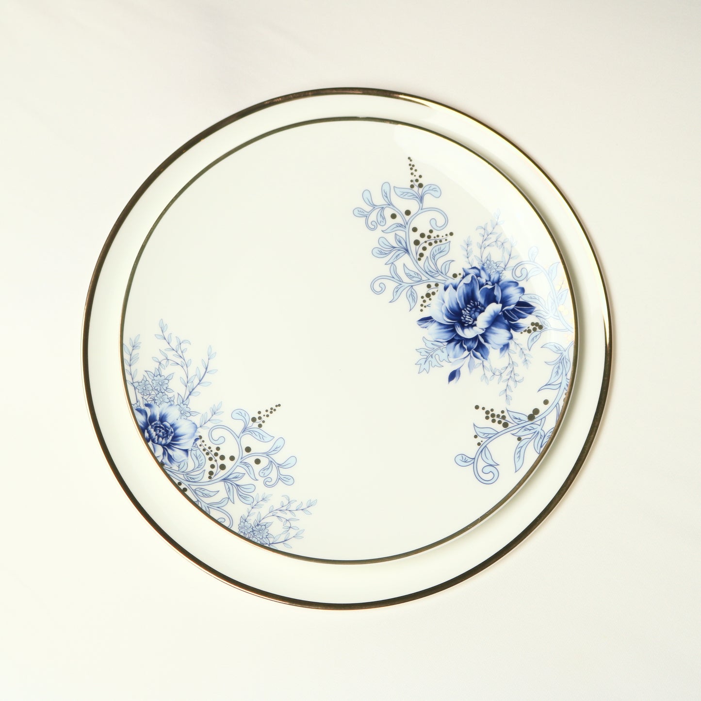 Blue Floral Accent Plate - Set of 4