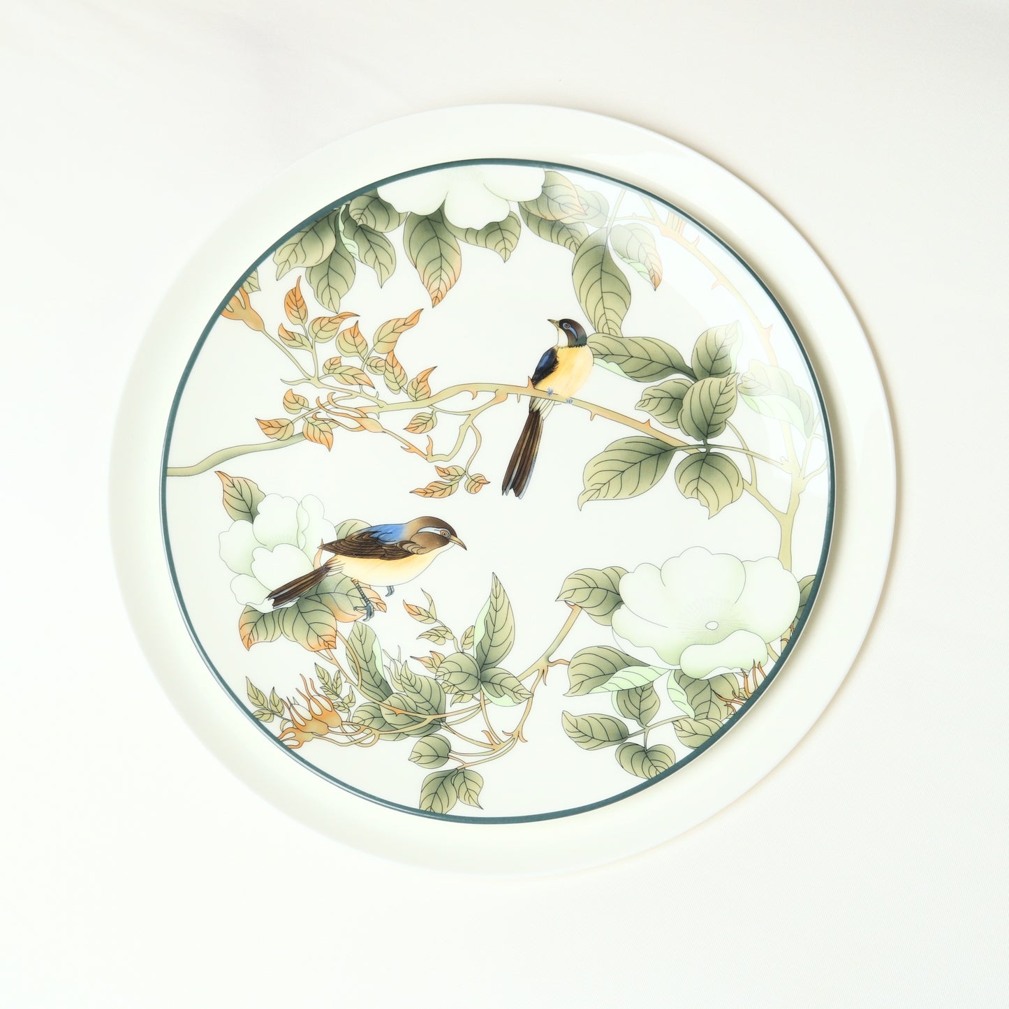 Green Floral Accent Plate - Set of 4