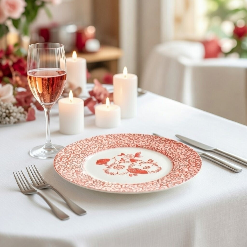 Coral patterened Accent Plate - Set of 4