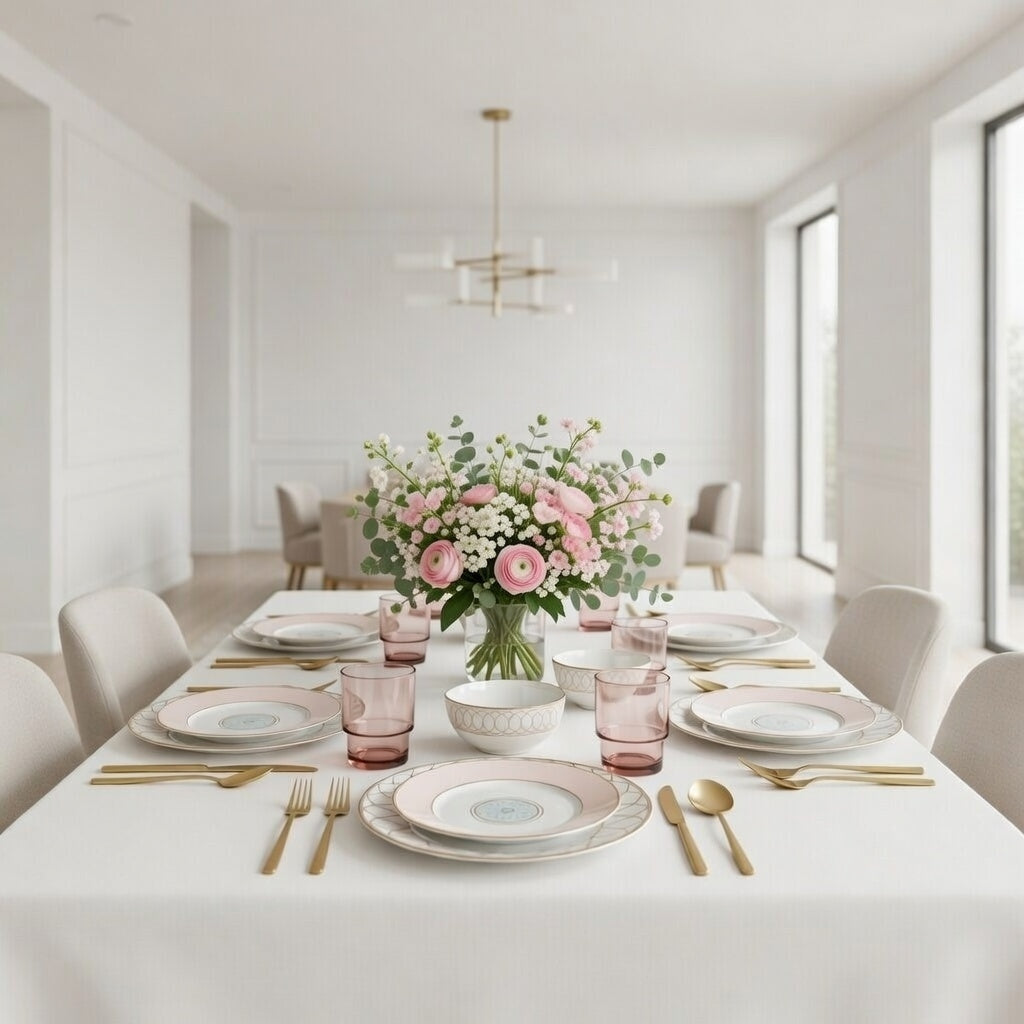 Pink & Gold Dinnerware Set-16 Pieces