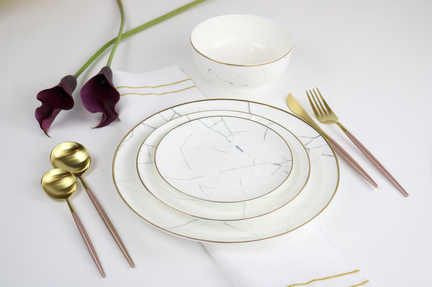 Pink and Gold Obelisk Flatware-20 Pieces