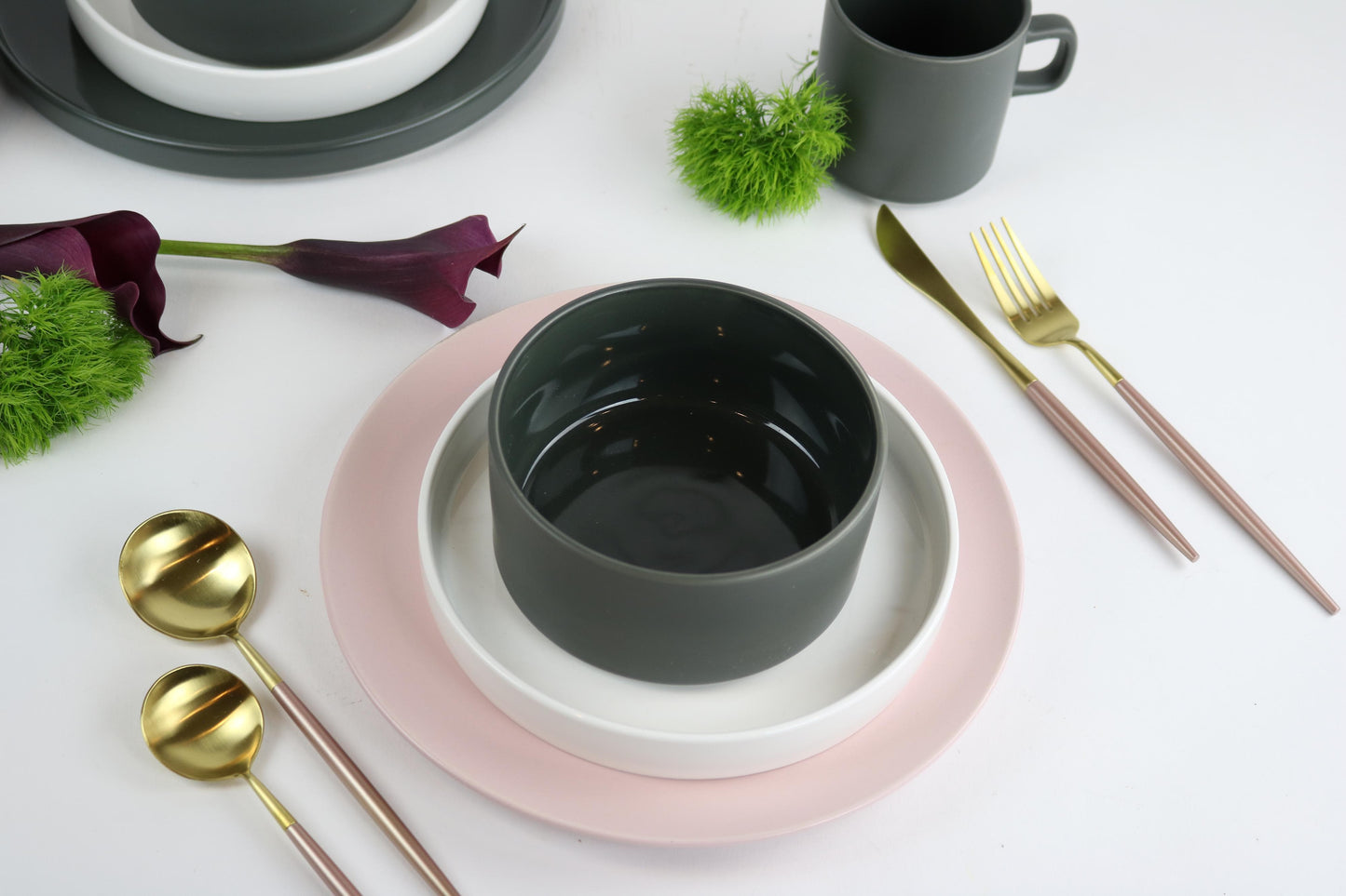 Pink and Gold Obelisk Flatware-20 Pieces