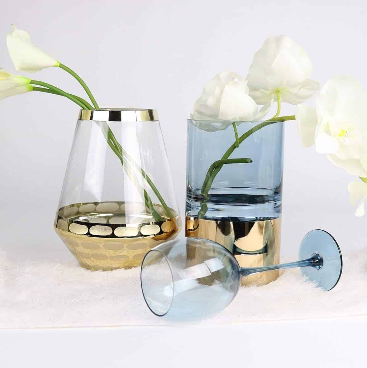 Hammered Gold Hurricane Vase