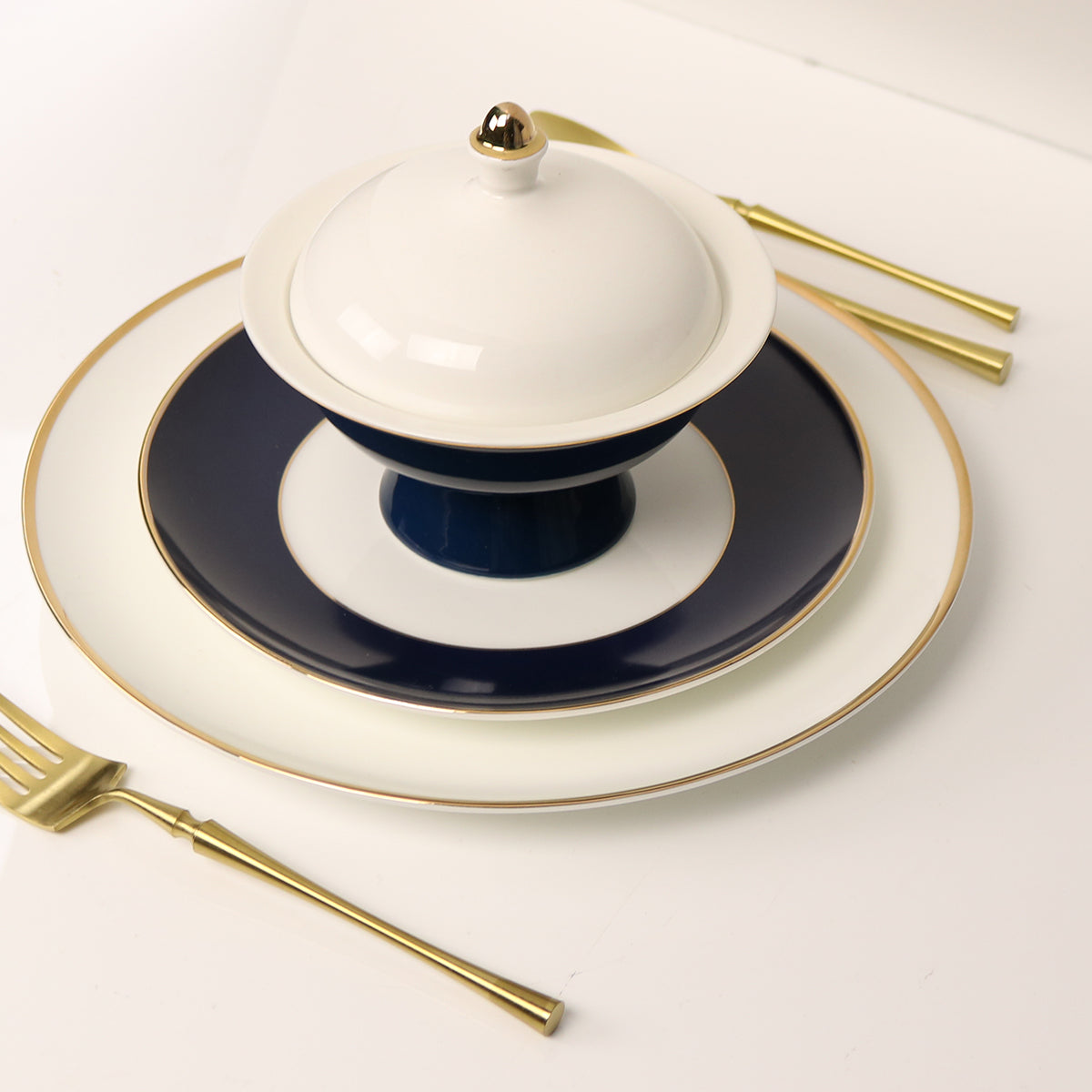 New Sapphire Blue Jewel Salad Plate- Set of 4