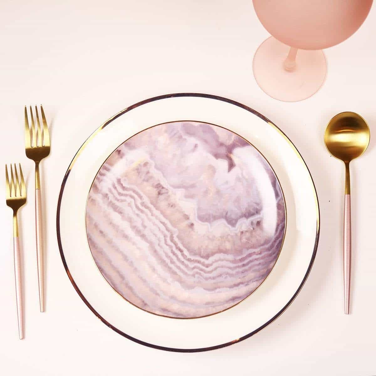 Pink Waves Salad Plate-Set of 4