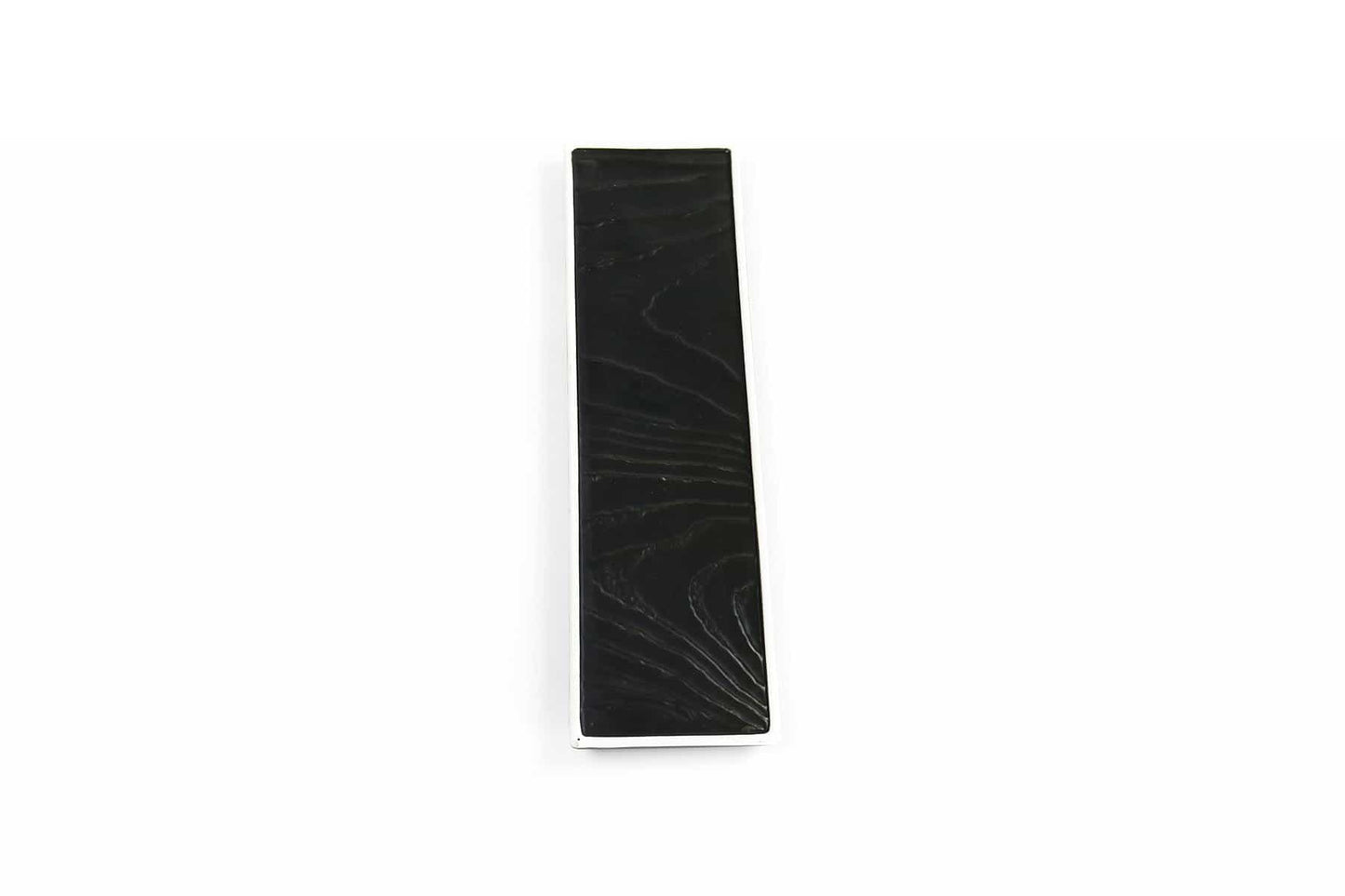 Black Textured Narrow Appetizer Plate