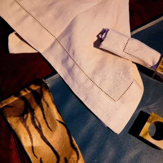 Sand Linen Hemstitched Napkin -Set of 4