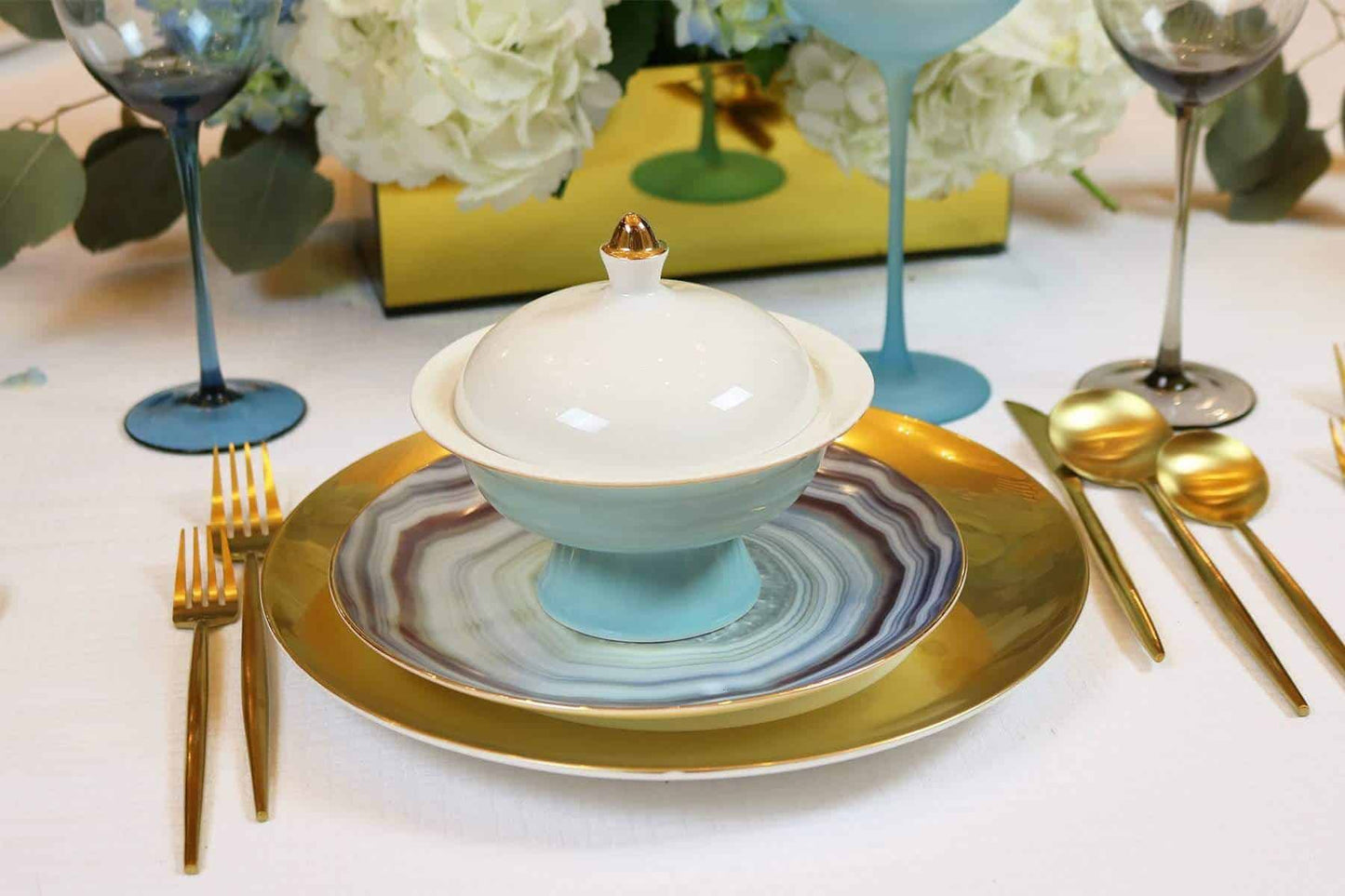 Light Blue Versaille Soup Bowl-Set of 4