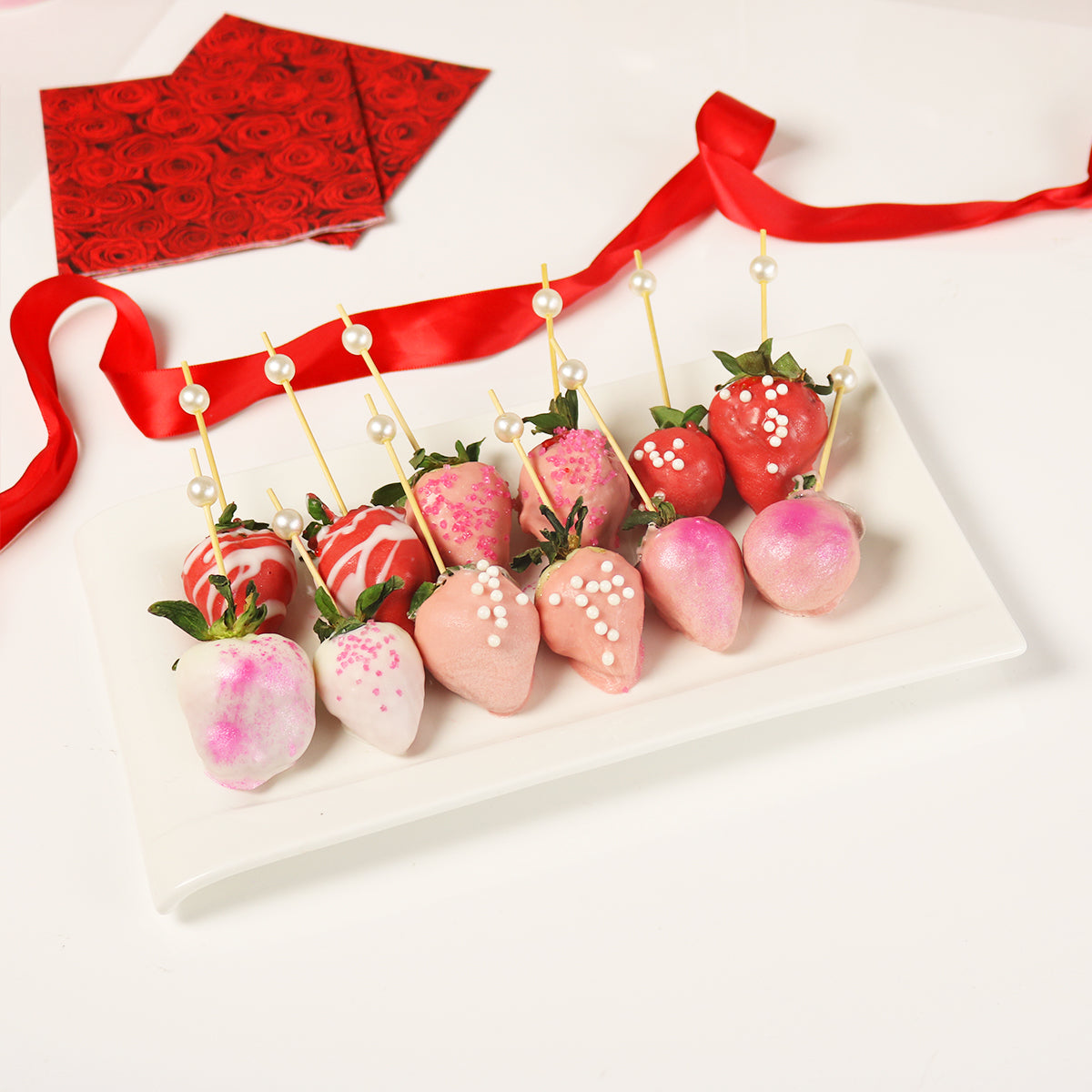 Decorated  Strawberries for a Romantic Valentine