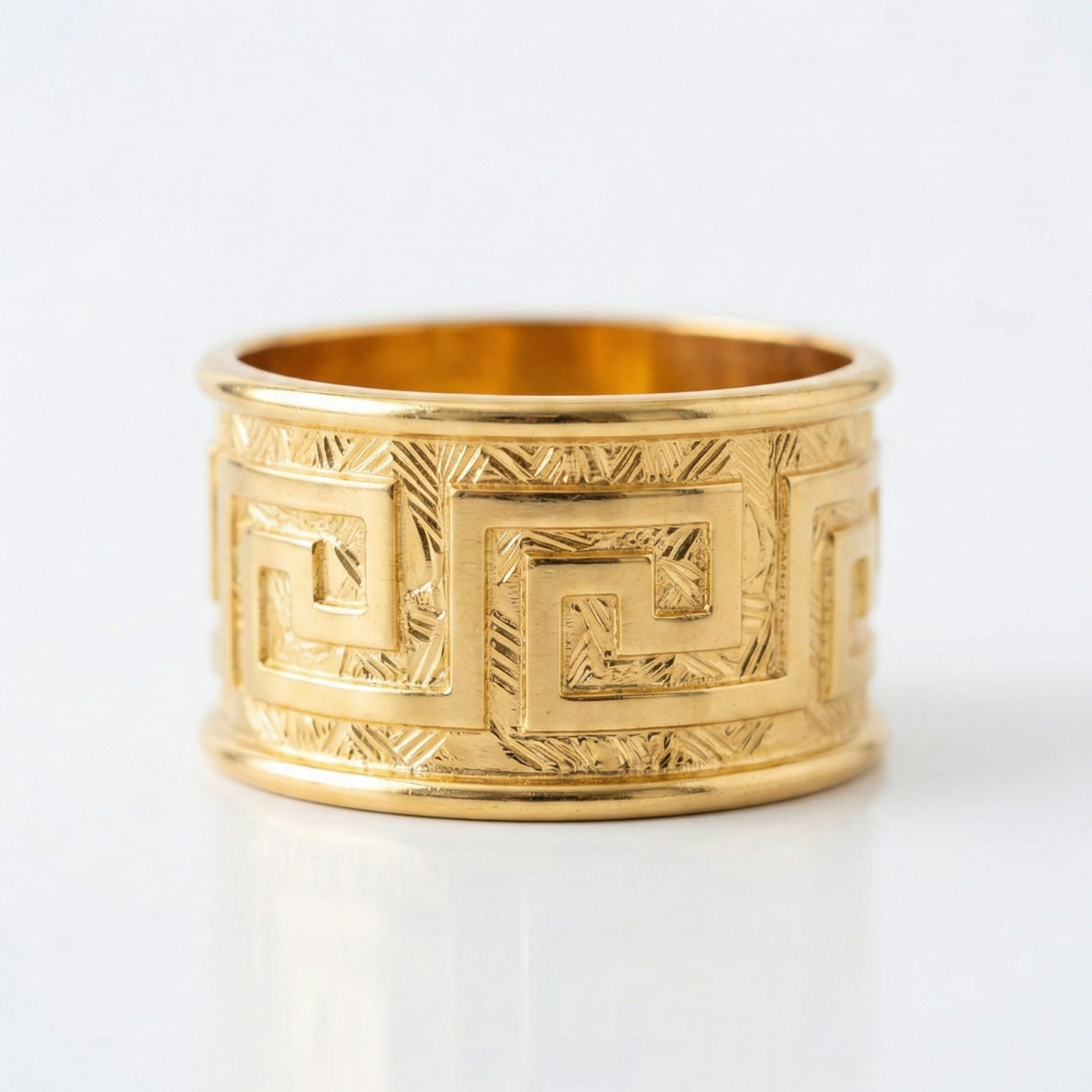 Gold Greek key napkin ring- set of 4
