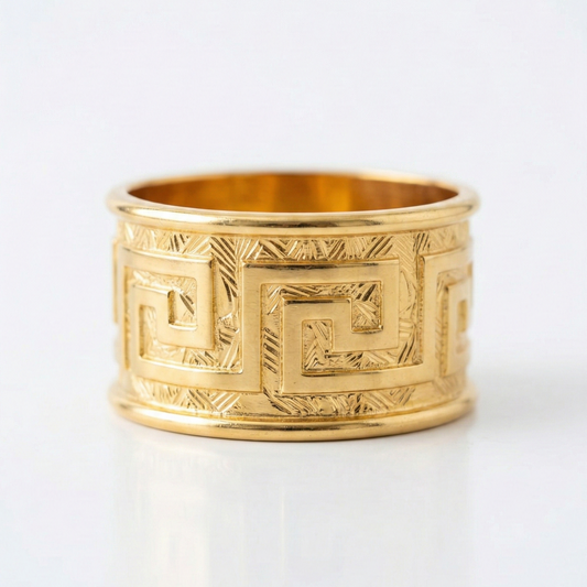 Gold Greek key napkin ring- set of 4