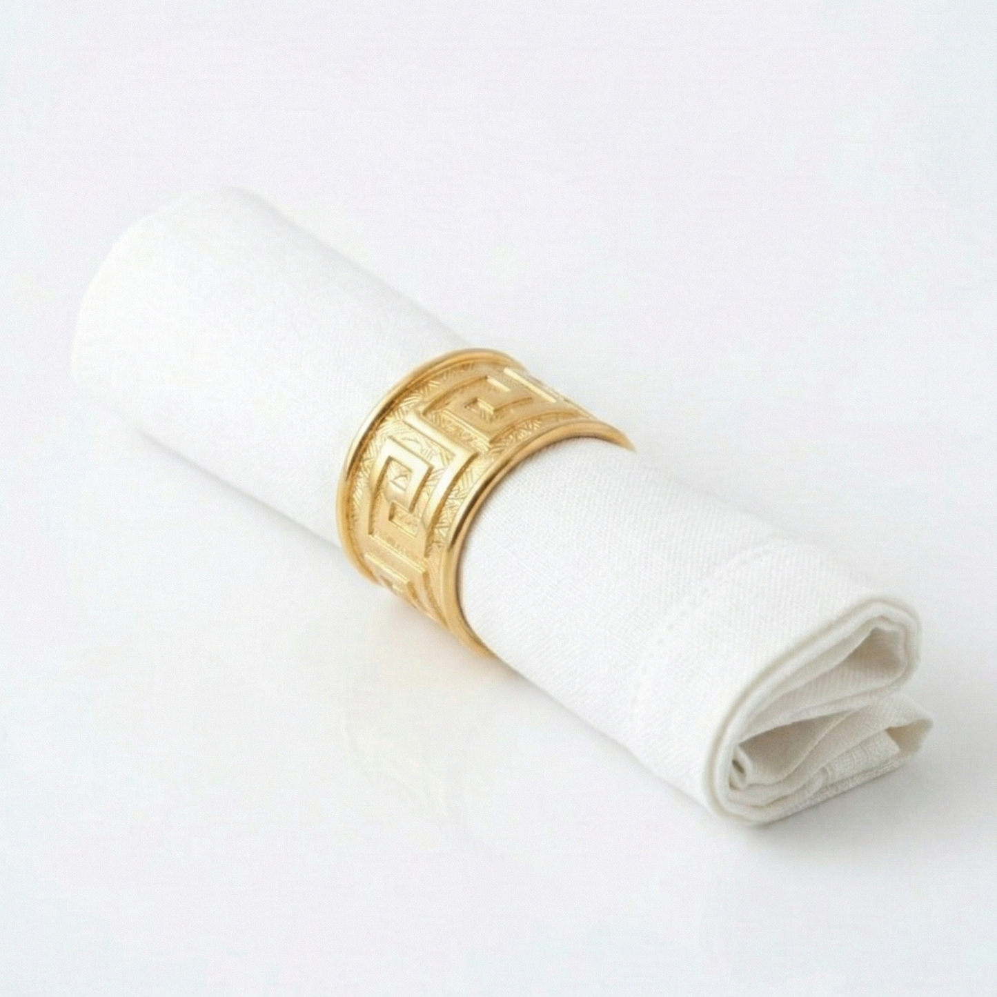 Gold Greek key napkin ring- set of 4