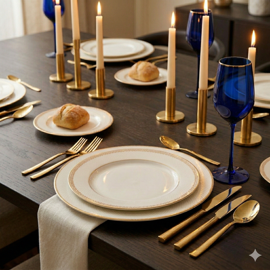 Navy Gloss Wine Glasses-Set of 4