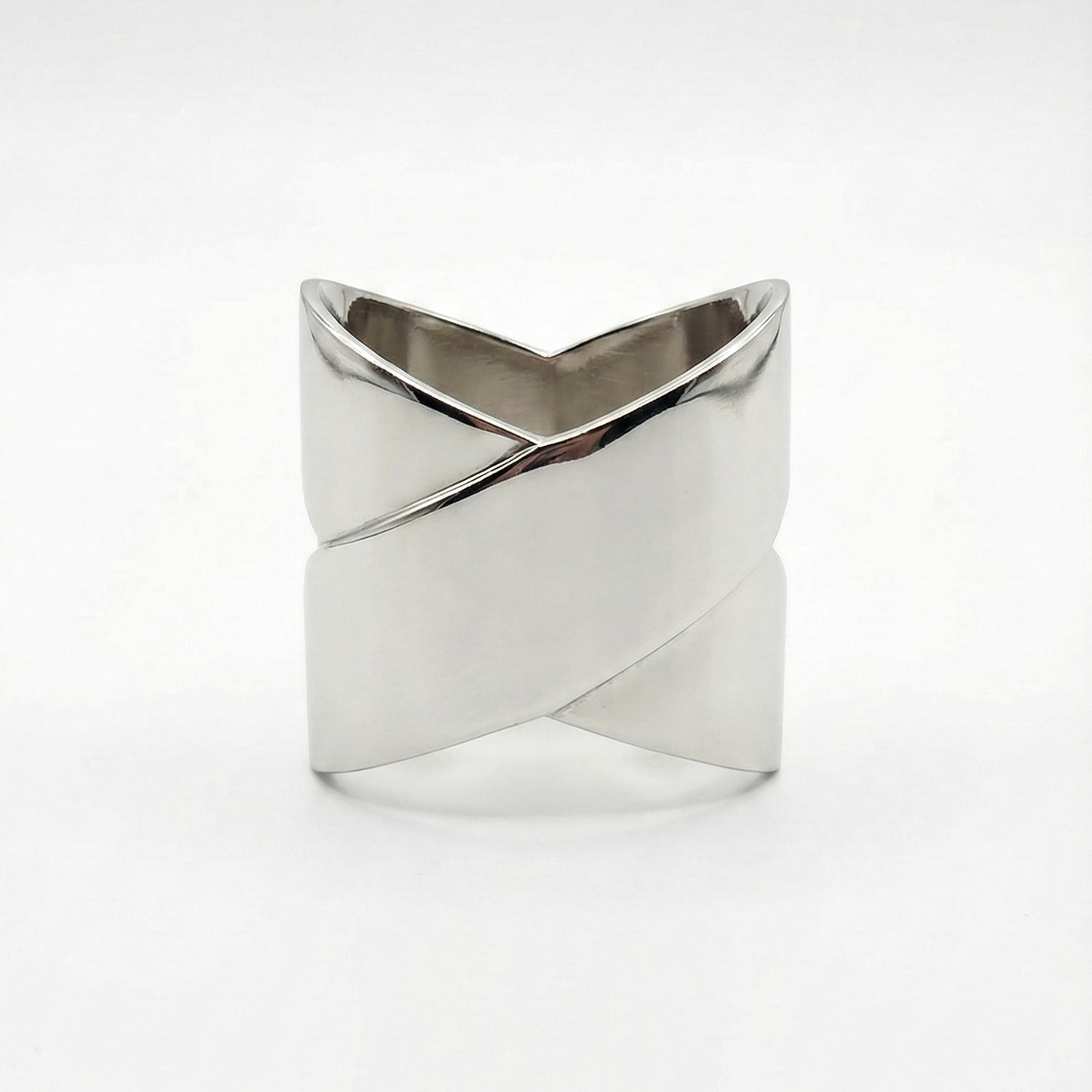 Stainless Steel Crossover Napkin Ring -set of 4
