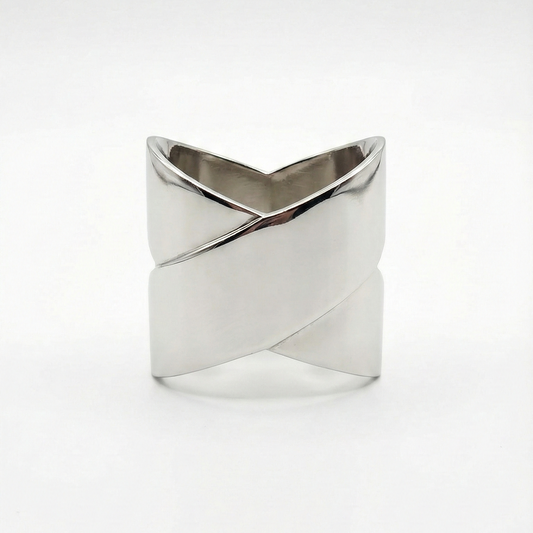 Stainless Steel Crossover Napkin Ring -set of 4