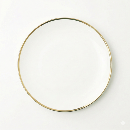 Narrow Gold Rim Bread and Butter Plate-Set of 4