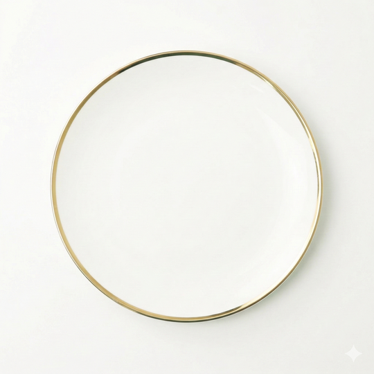 Narrow Gold Rim Bread and Butter Plate-Set of 4