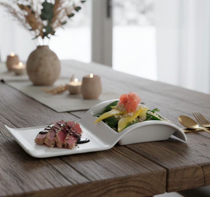 Sectional Salad Plate -Set of 4 pc