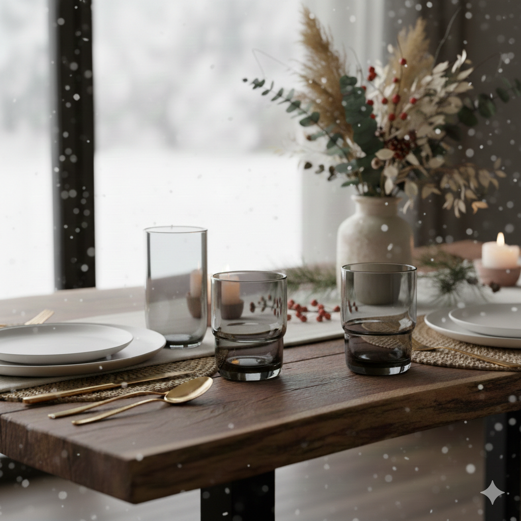 Smoke Rock Glass- Set of 4