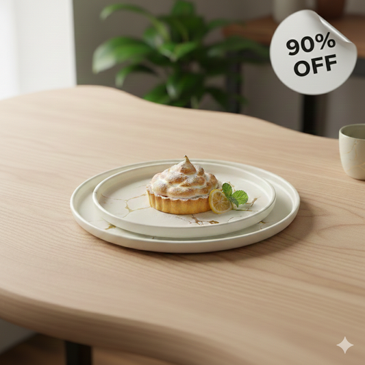 Gold Veined White Salad- set of 4