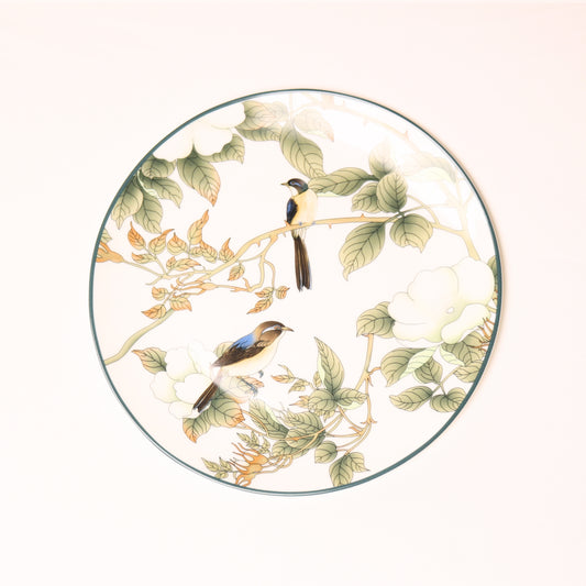Green Floral Accent Plate - Set of 4