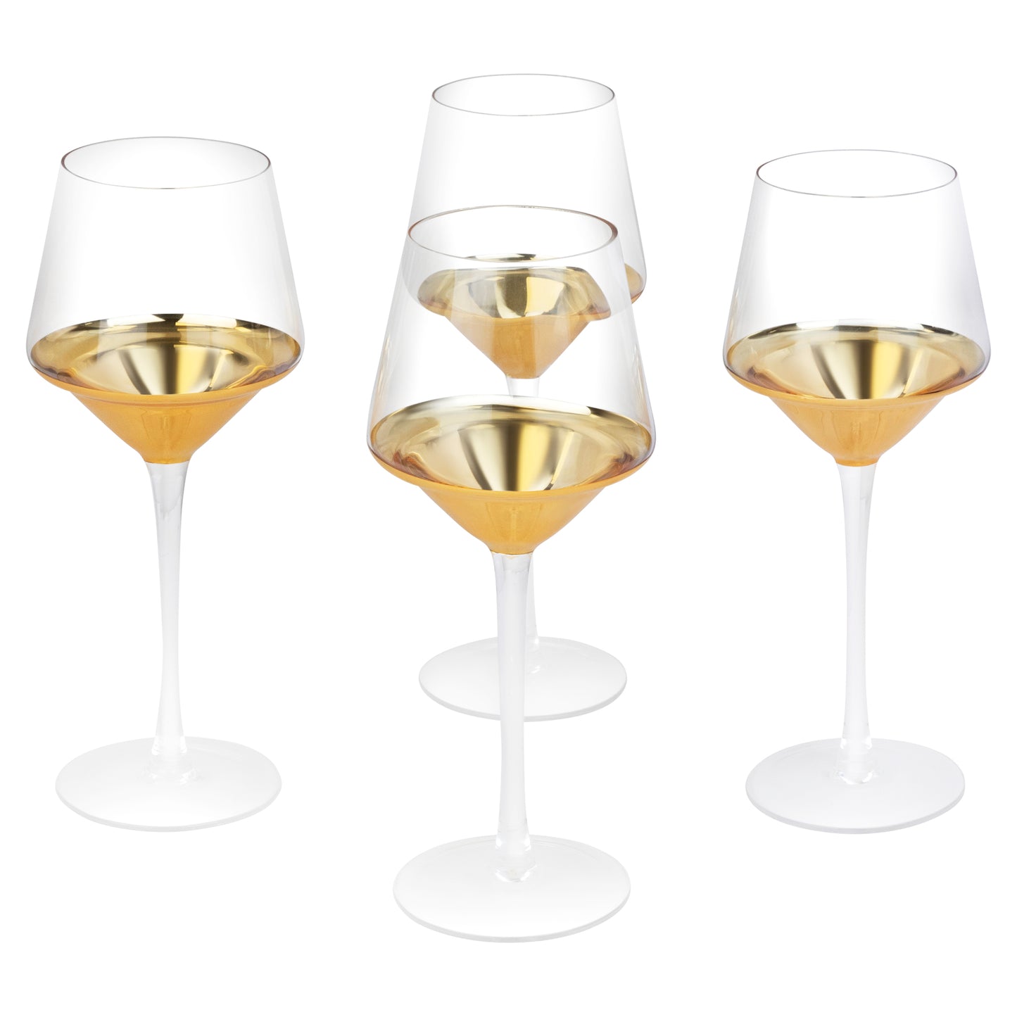 Gold Triangle Glasses - Set of 4