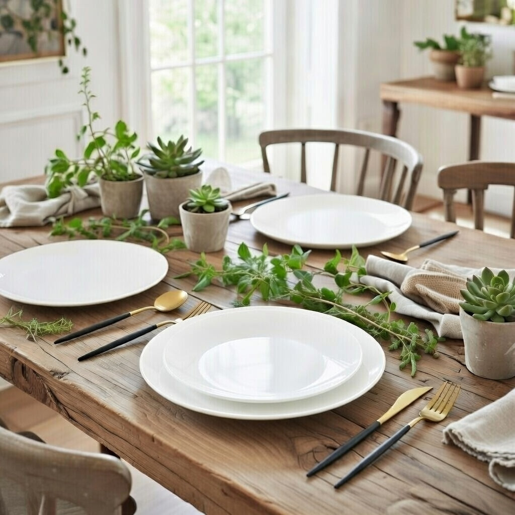 Angelic White Dinner Plates-Set Of 4