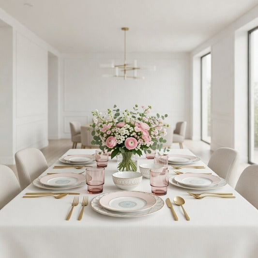 Pink & Gold Dinnerware Set-16 Pieces