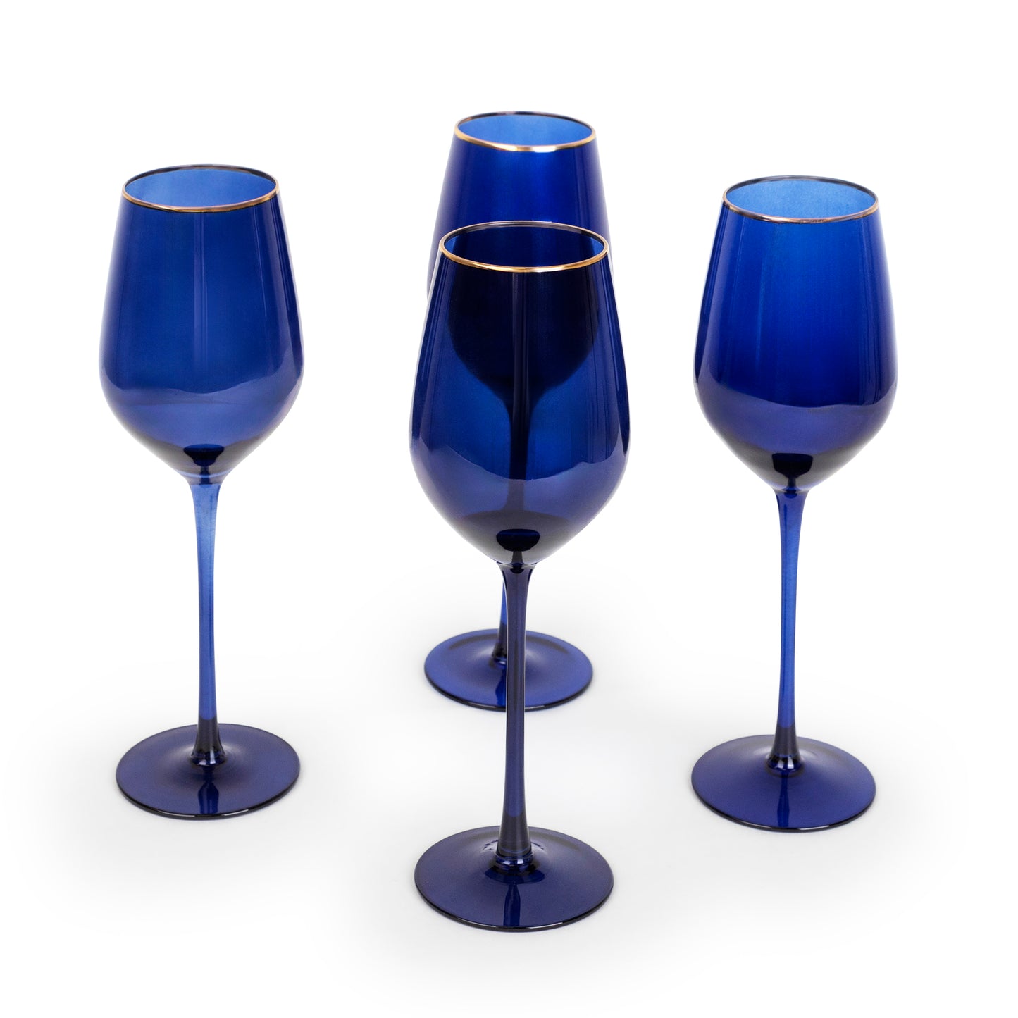 Navy Gloss Wine Glasses-Set of 4