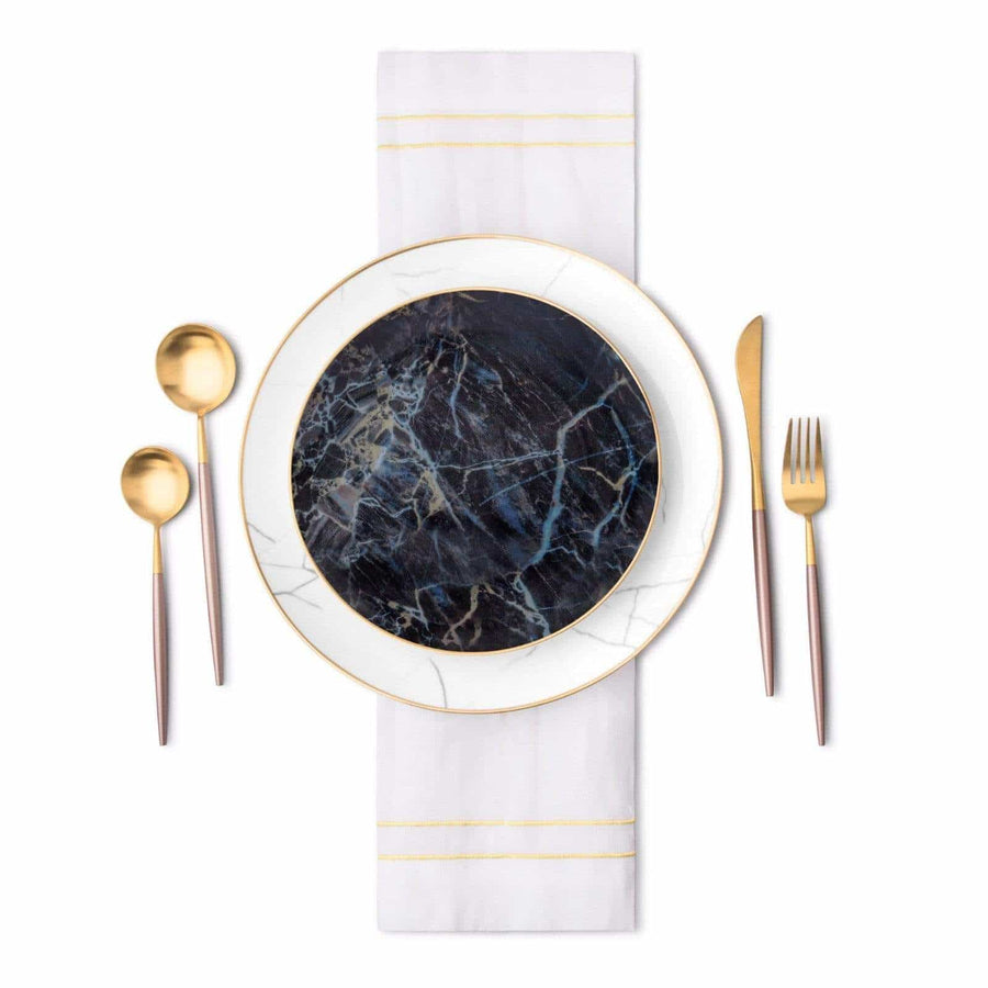 Black Marble Accent Plate-Set of 4