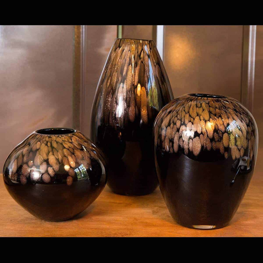 loft black and copper vase