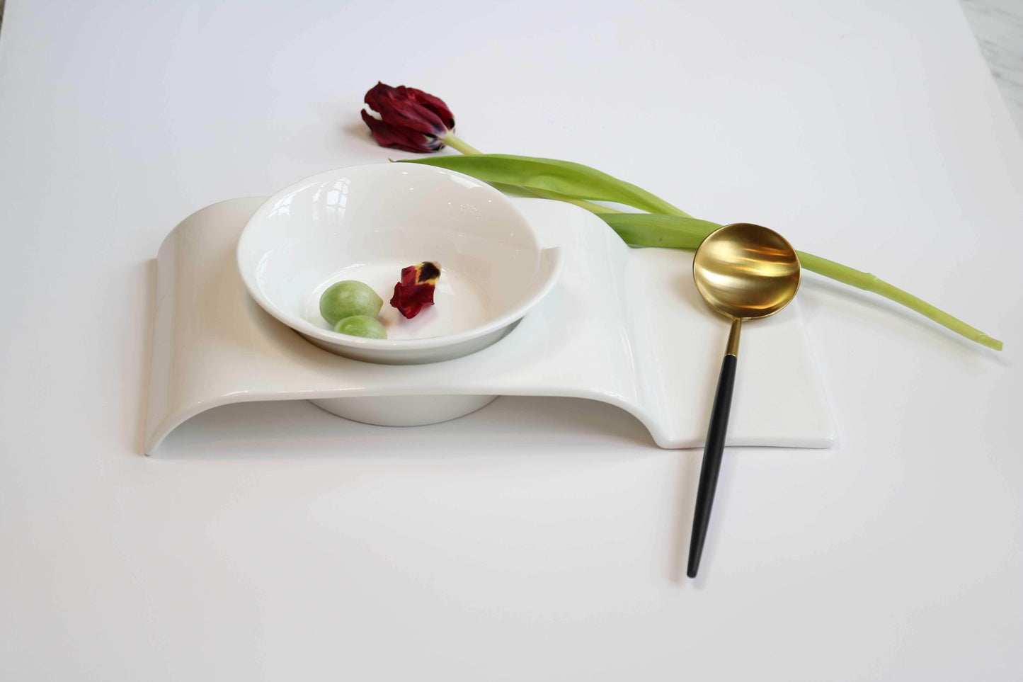 Arched Soup Plate With Inserts-Set of 4