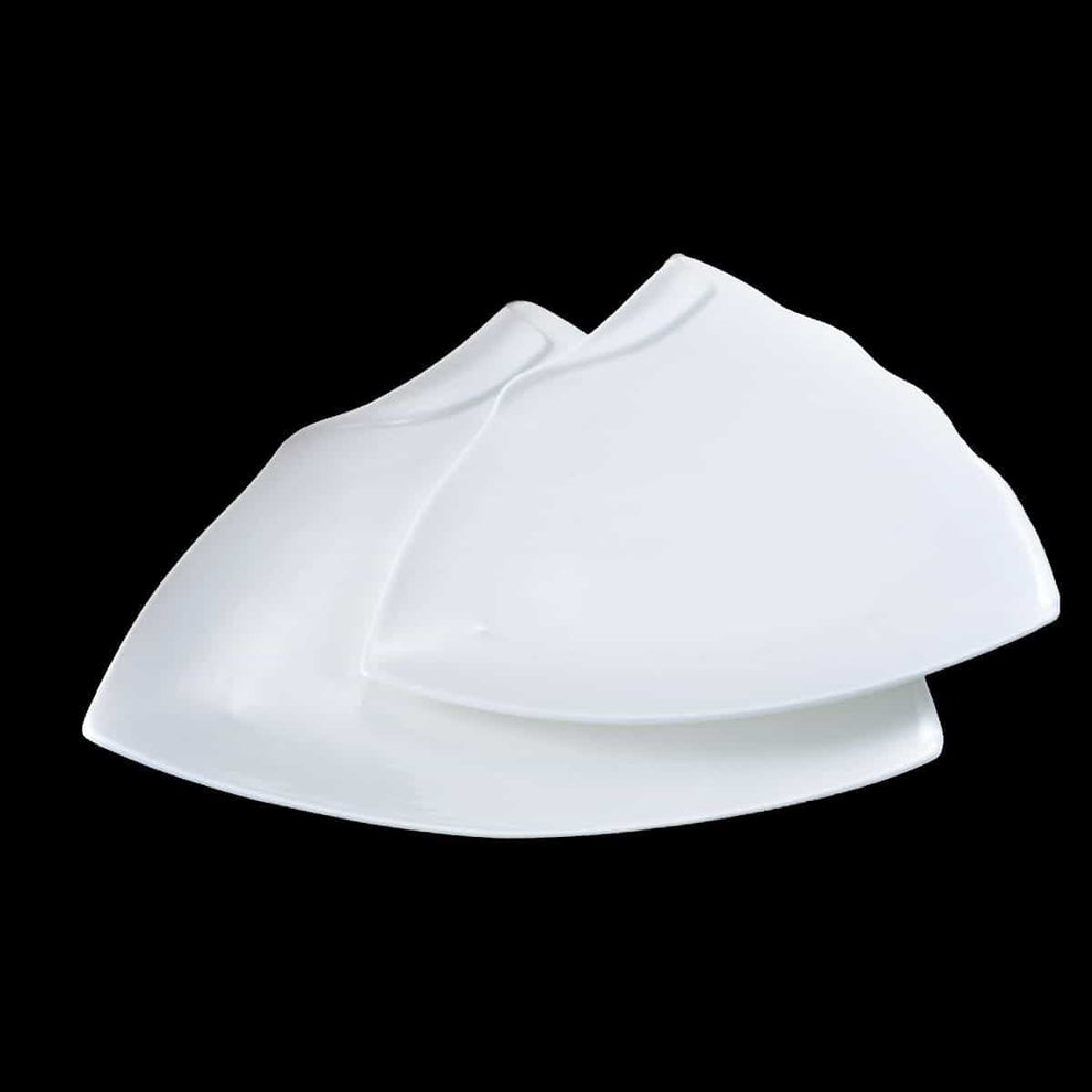 Triangle Dinner PlateSet of 4 little white dish