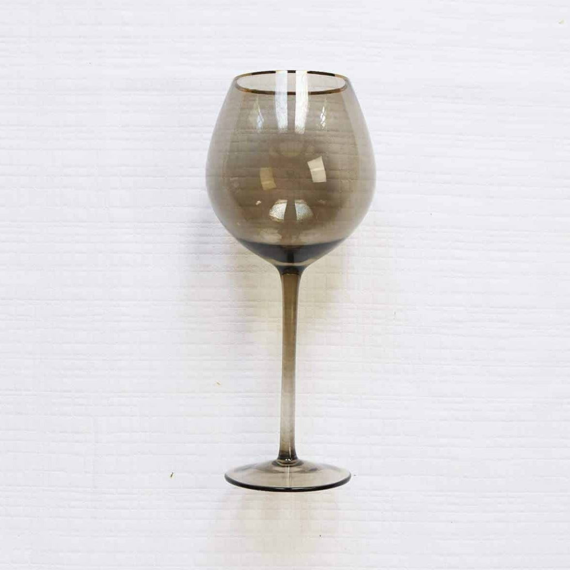 Gold Rim Black Smoke Glass-Set of 4