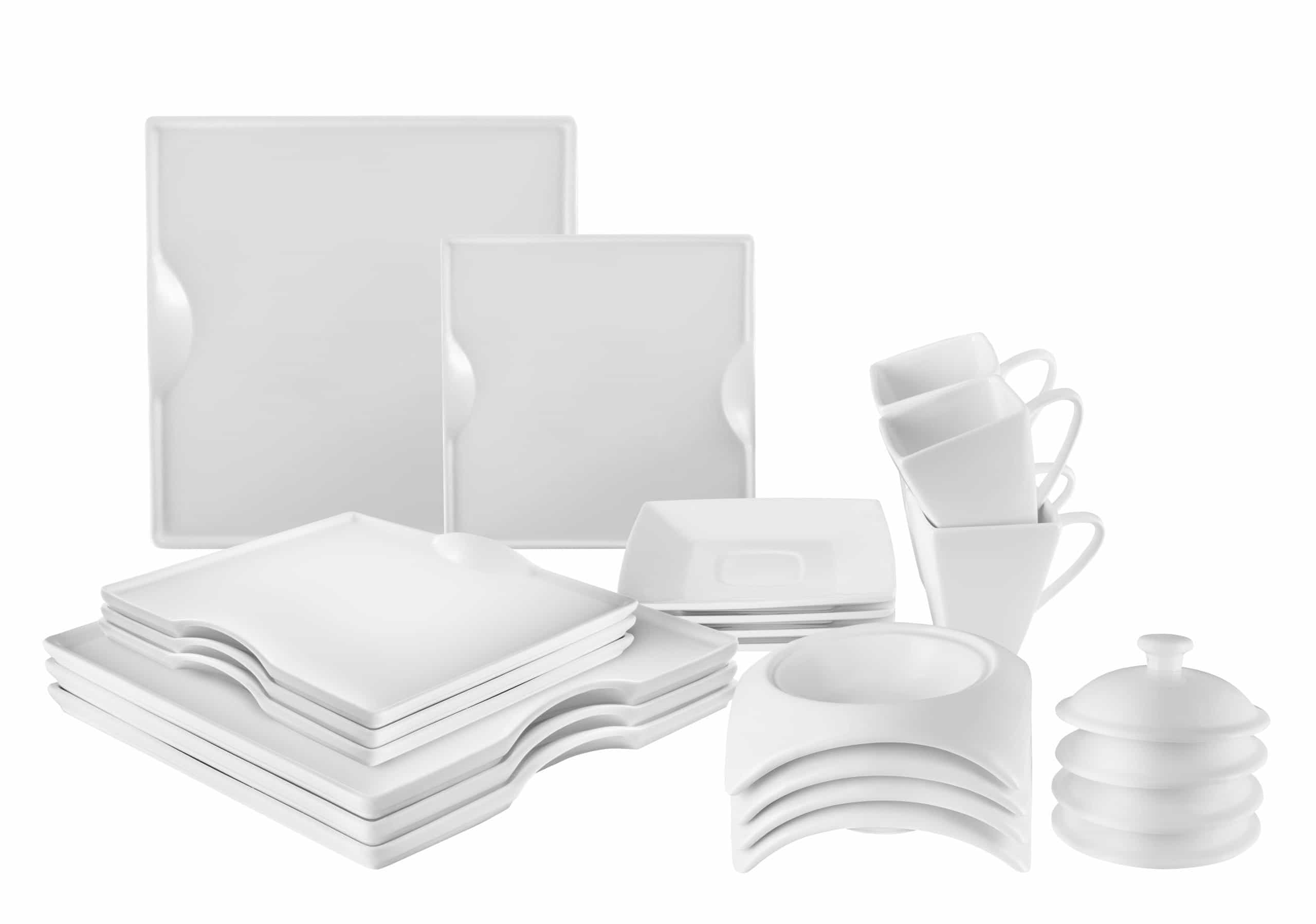 Square Tableware Square Porcelain Dinnerware Set | – little white dish