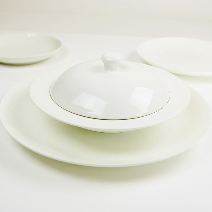 Angelic White Soup Bowls With Lid-Set of 4