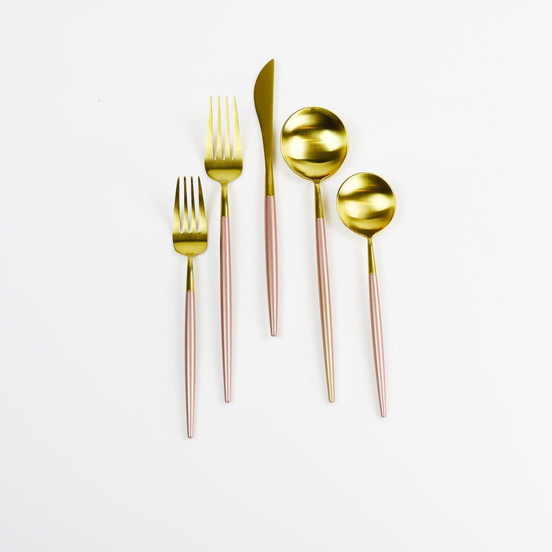 Pink and Gold Obelisk Flatware-20 Pieces