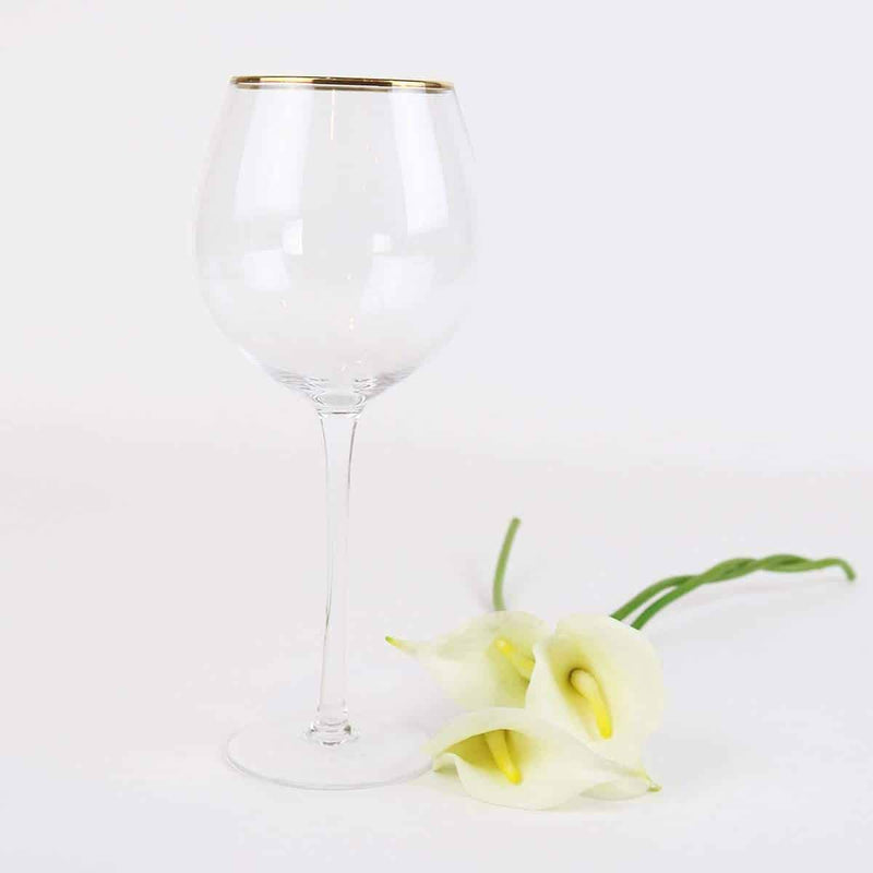 Gold Rim Clear Glass-Set of 4