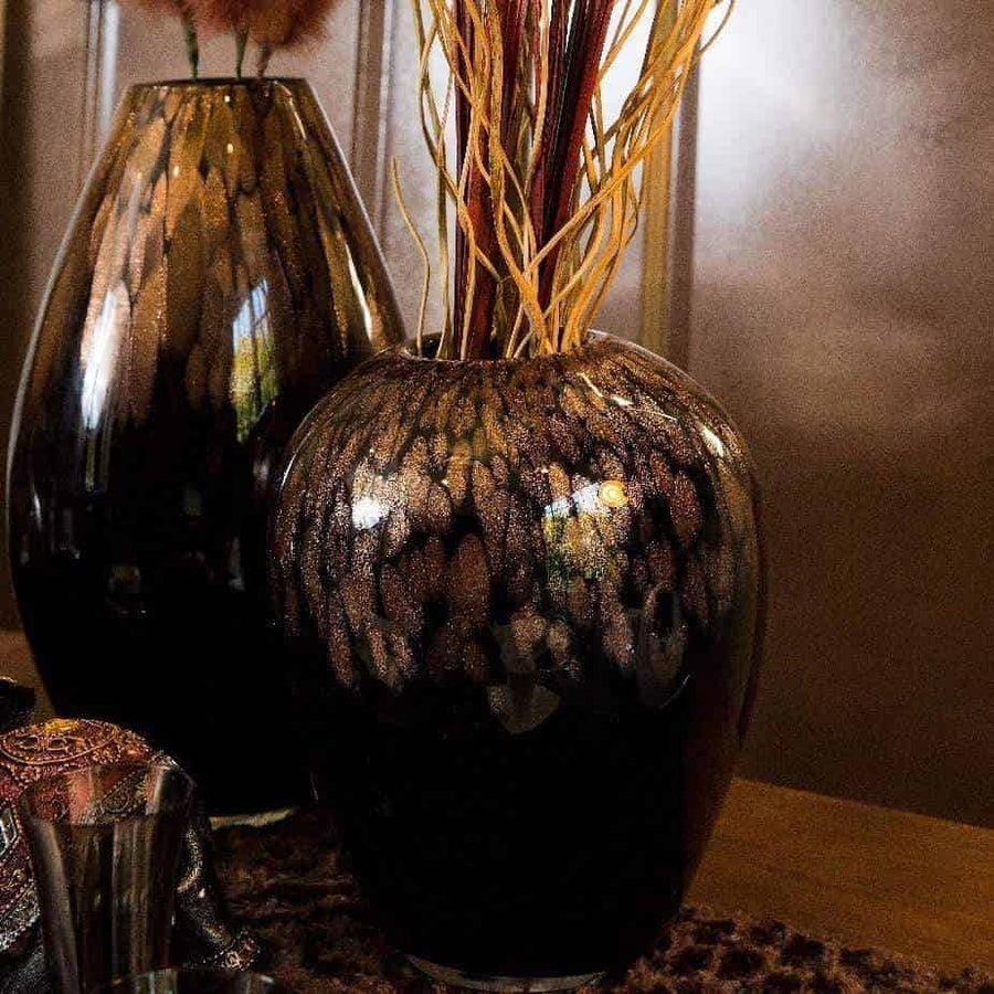 loft black and copper vase