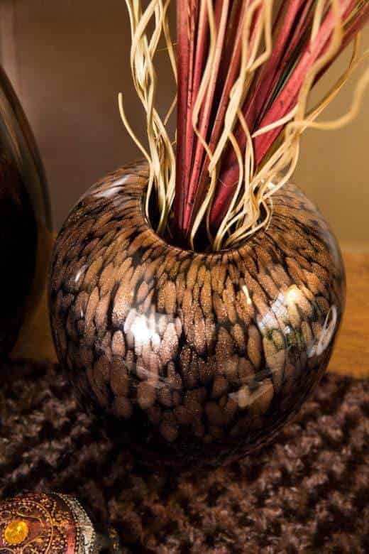 loft black and copper vase