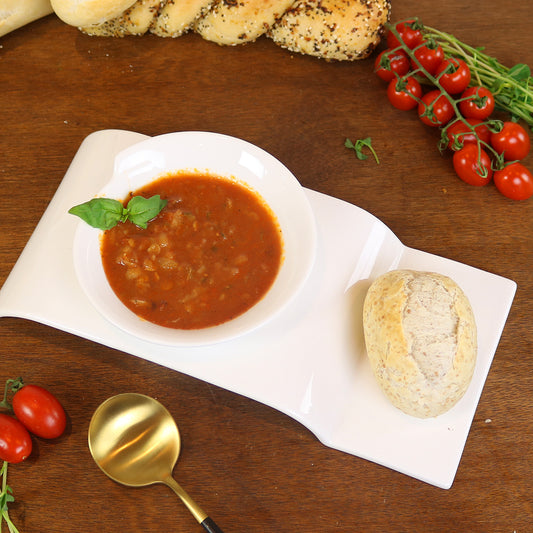 Arched Soup Plate With Inserts-Set of 4