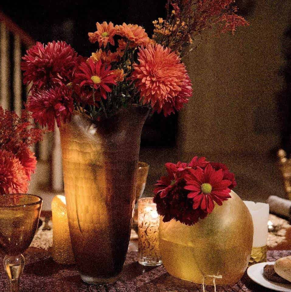 Harvest Amber Slanted Vase