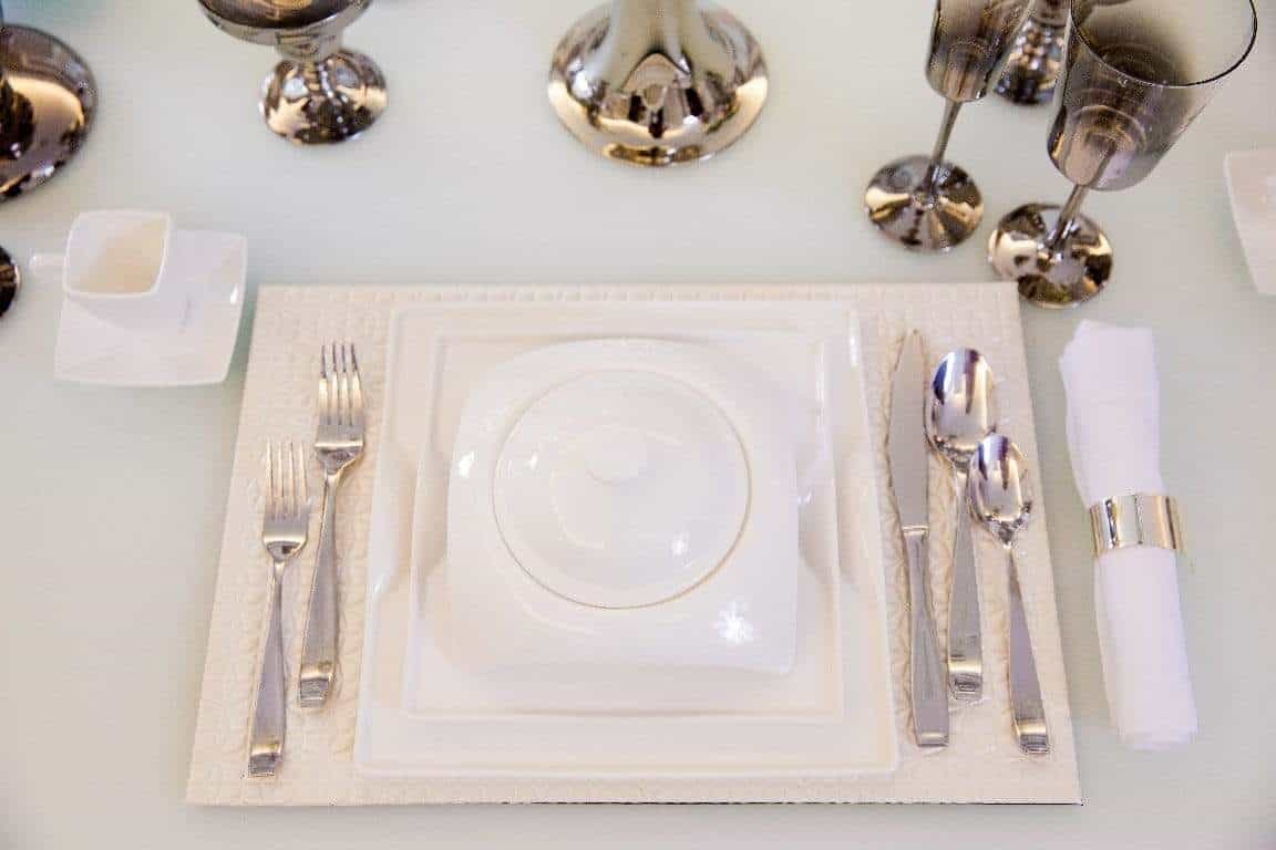 Modern Square Salad Plate White Porcelain - Set of 4
