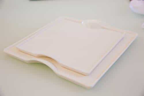 modern square salad plate white porcelain- set of 4