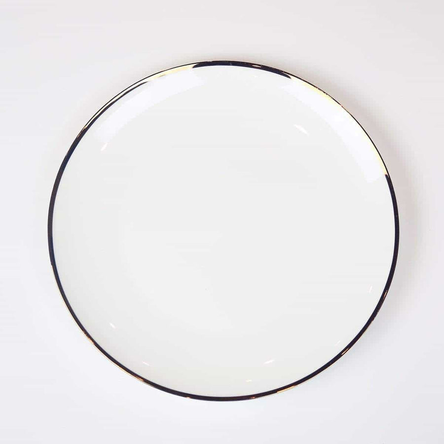 Narrow Gold Rim Dinner Plate-Set of 4