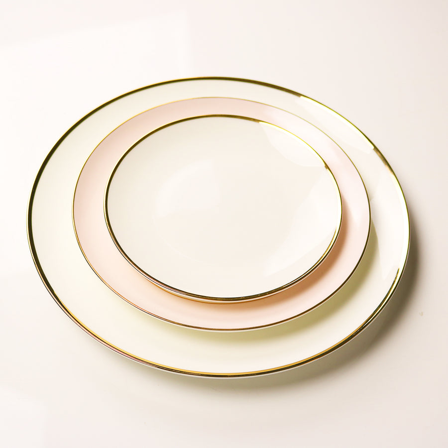 Narrow Gold Rim Bread and Butter Plate-Set of 4