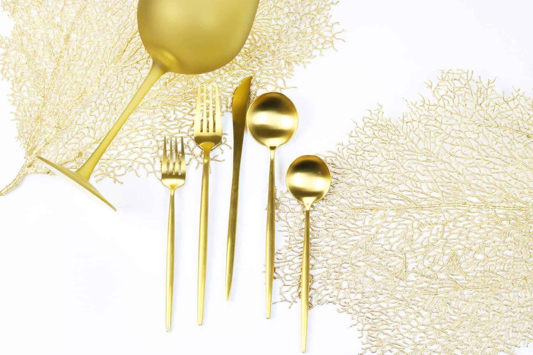 Gold Obelisk Flatware-20 Pieces