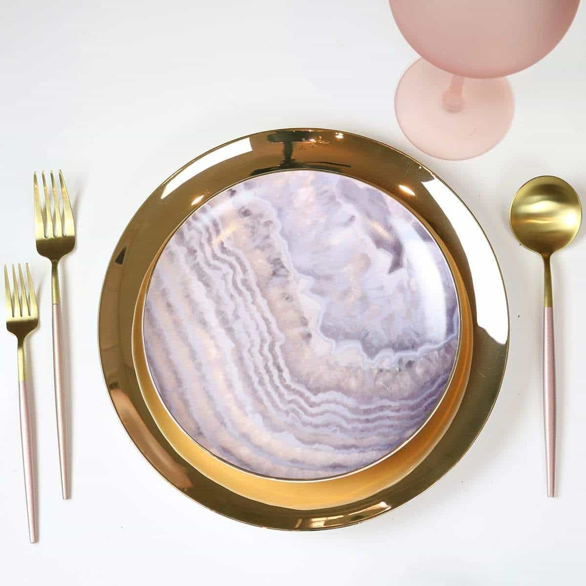 Pink Waves Salad Plate-Set of 4